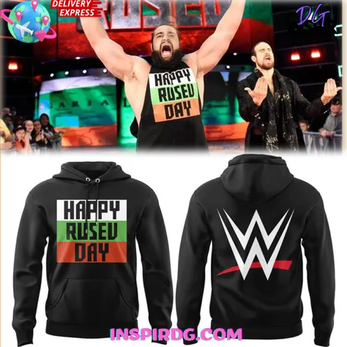 WWE Happy Rusev Day 2025 Black Hoodie