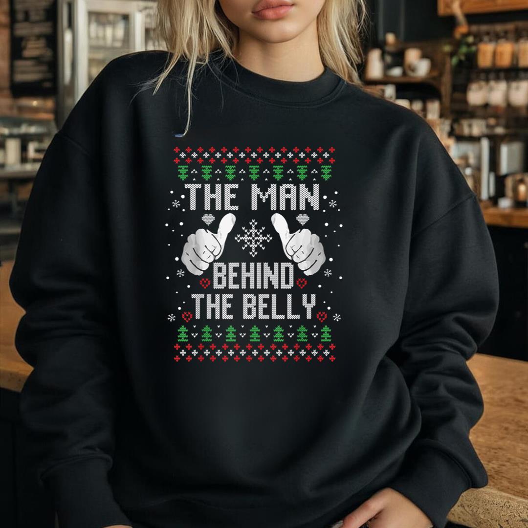 Xmas Man Behind The Belly Dad pregnancy announcement Ugly