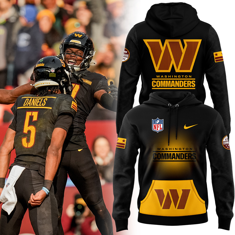 Xxwashington Commanders 2025 Black Threads Premium  Pullover Hoodie Gifts For Football Fans