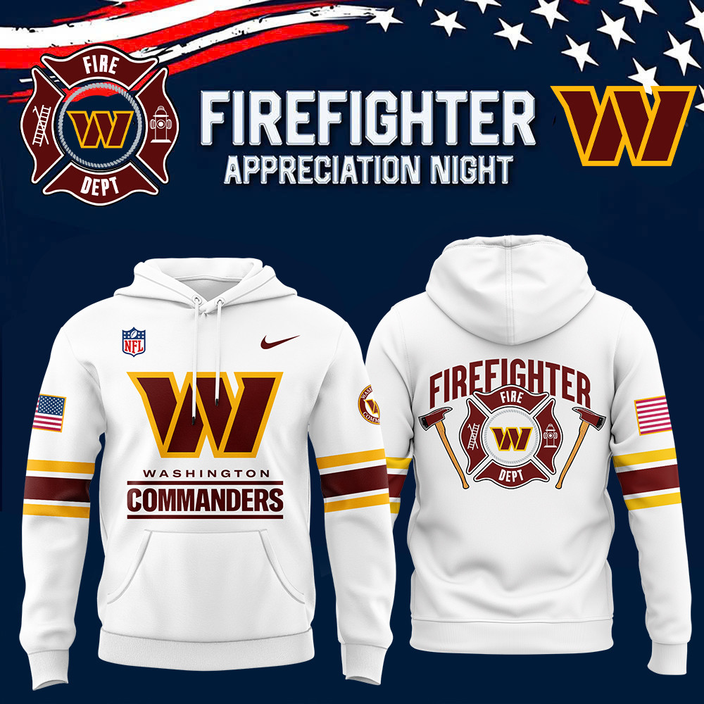 Xxwashington Commanders X 2025 Firefighter Appreciation Night Premium  Pullover Hoodie Best Gift For Football Lovers
