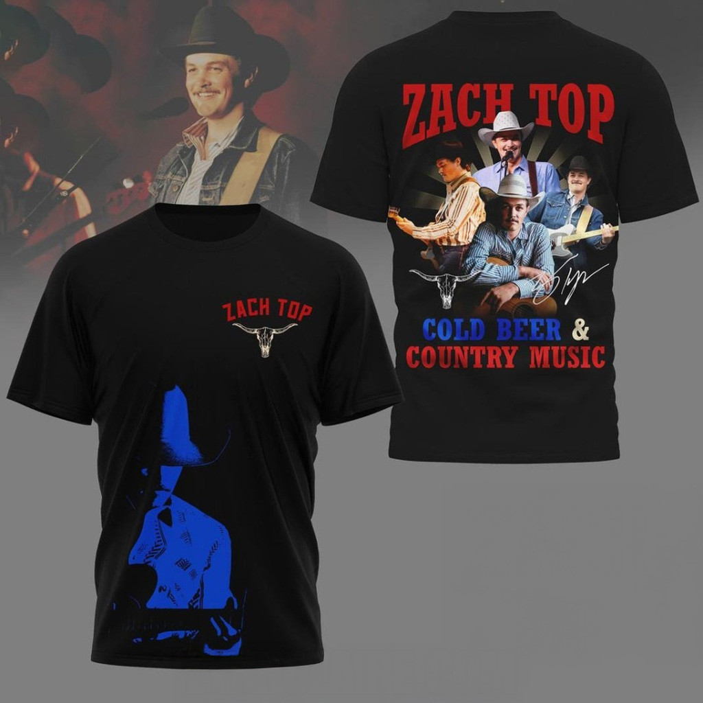 Zach Top Cold Beer Country Music Tour 2025 Shirt Gift Ideas For Dad