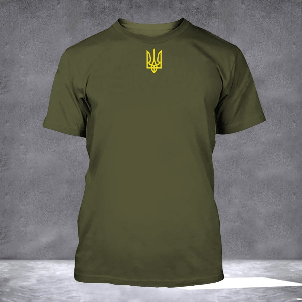 Zelensky Green Shirt Ukrainian Trident Symbol Ukraine T-Shirt Gifts For Men